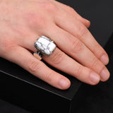 Turquoise Stone Men Silver Ring — image 6