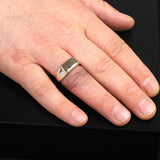 Personalized Wedding Band Signet Ring – Handmade Vintage Pinky Ring for Men – 925 Sterling Silver Engagement Ring with Custom Engraving + Gift Silver Polishing Cloth — image 2