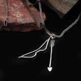 Bow Arrow Necklace - Polished Sterling Silver Biker Necklace - Mens Pendant on Silver Chain - Mens Necklace with Silver Cleaning Cloth Gift — image 2