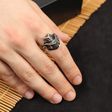 Skull Handmade Sterling Silver Men Cowboy Ring — image 6