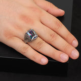 Mystical Topaz Claw Ring for Men – Ottoman Style Vintage Gemstone Engagement Ring — image 2