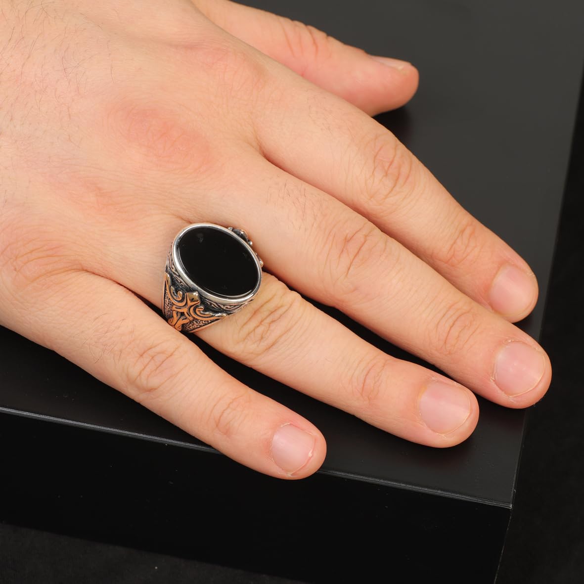 Onyx Ring Signet Ring Ottoman Vintage Ring Sterling Silver Ring Pinky Ring Silver Signet Ring Gemstone Ring Ottoman Statement Ring Vintage Ring