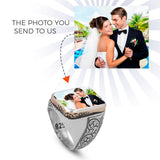Handmade 925 Sterling Silver Personalized Rings - Custom Photo Ring with Name Engraving — image 2
