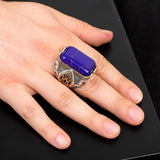 Lapis Lazuli Ring for Men - Handmade Ottoman Style Gemstone Ring with 925 Sterling Silver and Silver Polishing Cloth Gift — image 2