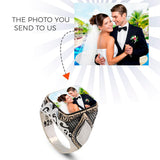 Handmade 925 Sterling Silver Personalized Rings - Custom Photo Ring with Name Engraving — image 2