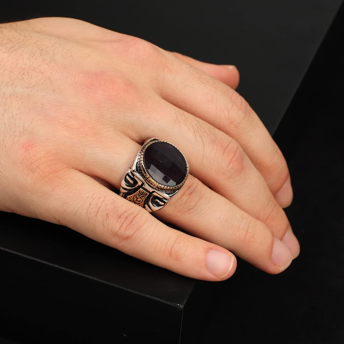 925K Sterling Silver Purple Sapphire Ring