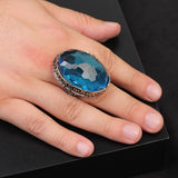 Vintage Aquamarine Ring in Chunky Sterling Silver — image 2