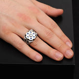 925 Sterling Silver Sapphire Rotating Sword Ring for Men - Sapphire and 925 Sterling Silver Ring - Birthday Gifts — image 6