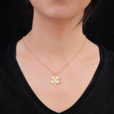 Gold Plated Sterling Silver Necklace with Four Leaf Clover Charm - Four Leaf Clover Necklace in Gold Plated Jewelry Collection for Women - Birthday Gifts for Women — image 3