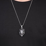 Sterling Silver Lion Necklace for Men - Animal-inspired Jewelry - Complete with Men's Silver Chain - Birthday Gifts — image 3