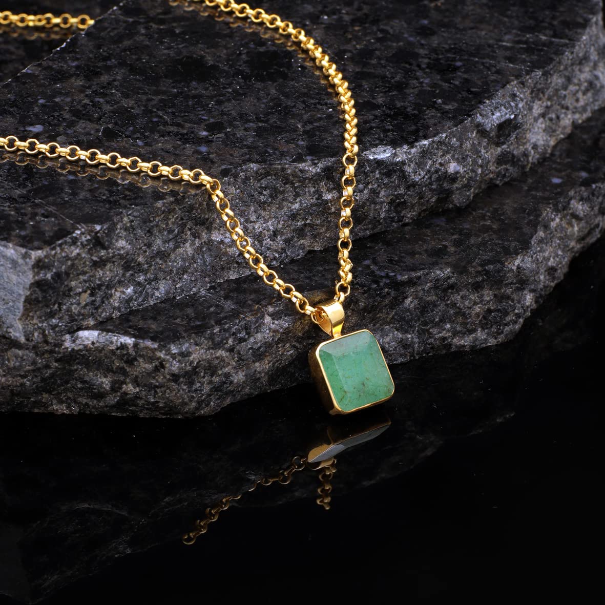 Mens Silver Jade Necklace