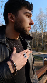 Knight Stainless Steel Men's Hand Bracelet — image 3