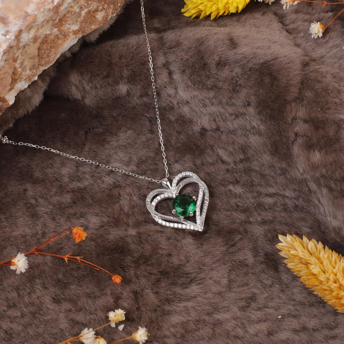 Zirconia Heart Pendant Necklace in Sterling Silver - Love You Forever Necklace - Anniversary Necklace for her Personalized