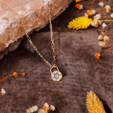 Sterling Silver Evil Eye Necklace and Lock - Cute Evil Eye Necklace and Lock in Gold Jewelry - Aesthetic Charm - Birthday Gifts for Women — image 2