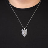 Sterling Silver Wolf Necklace – Gothic Animal Pendant – Biker Mens Necklace with Silver Chain & Silver Cleaning Cloth Gift — image 3