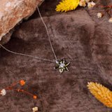 Tiger Eye Necklace Sterling Silver Flower Necklace Women Aesthetic Jewelry - Tiger Eye Necklace with Floral Pendant on Sterling Silver Chain - Birthday Gifts for Wife — image 2
