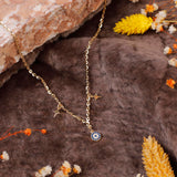 Evil Eye and Star Necklace Gold Plated and Sterling Silver Necklace for Women - Sterling Silver and Gold Plated Necklaces with Evil Eye and Star Charms - Birthday Gifts for Women — image 2