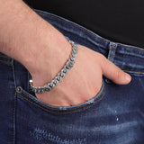 Handmade Gothic Vintage Pattern Mens Bracelet - Made to Order 925 Sterling Silver Personalized Chain Bracelet with Hand-Engraved Detail and Silver Polishing Cloth Gift — image 2