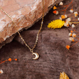 Gold Plated Sterling Silver Moon Necklace - Aesthetic Moon Necklace - Cute Necklaces for Women's Jewelry Collection - Birthday Gifts for Women — image 2