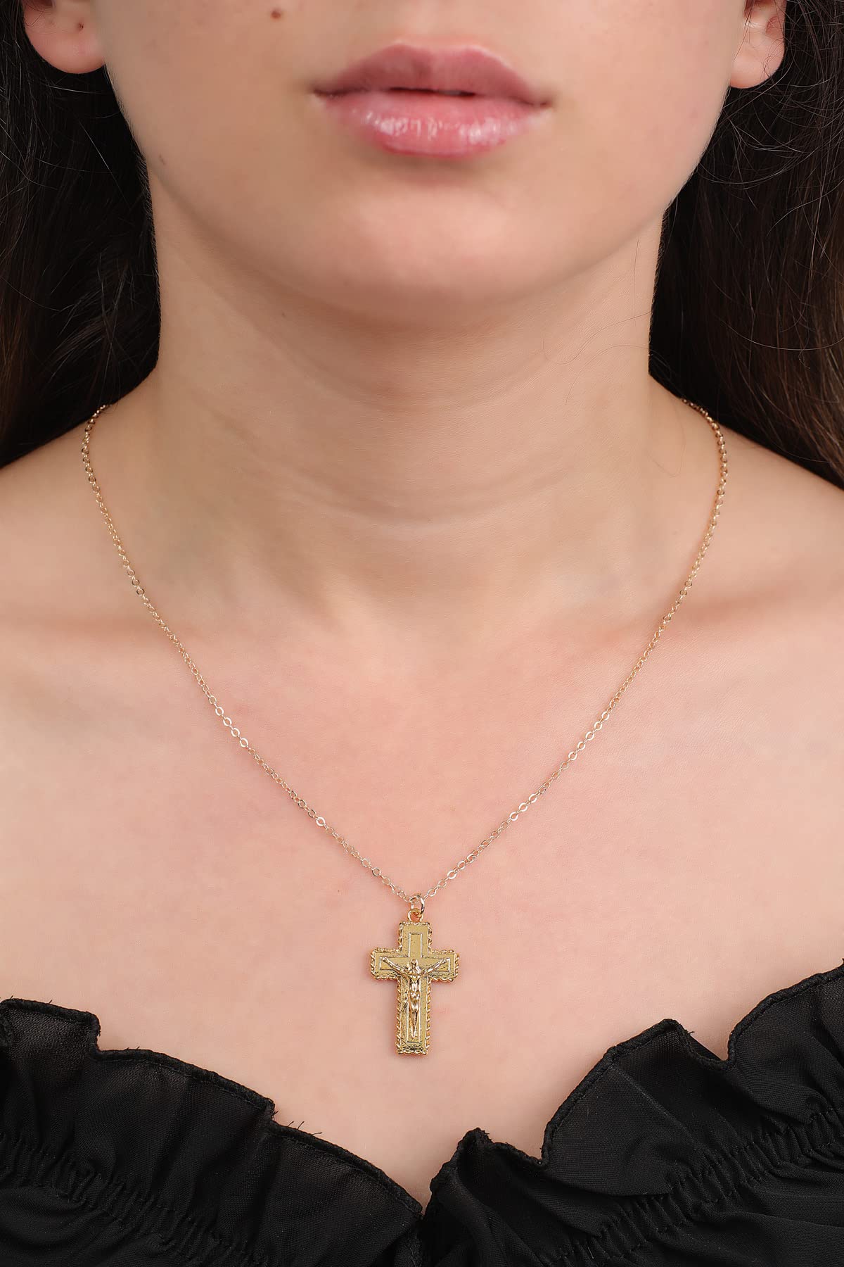 Gold Plated Cross Necklace Women
