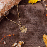 Gold Plated Sterling Silver Necklace with Four Leaf Clover Charm - Four Leaf Clover Necklace in Gold Plated Jewelry Collection for Women - Birthday Gifts for Women — image 2