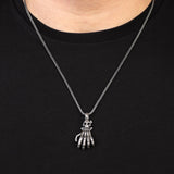 Gothic Skull Necklace – Skeleton Pendant in Sterling Silver for Men — image 3