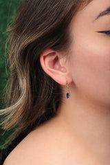 Oval Navy Blue Earrings — image 2