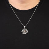 Gothic Compass Necklace for Men - Sterling Silver Pendant with Silver Chain &Silver Cleaning Cloth Gift - Biker Gothic Pendant -Silver Chain — image 3