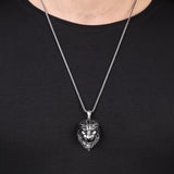 Men's Sterling Silver Chain with Exquisite Lion Pendant Necklace - Sterling Silver Animal Pendant on Stylish Men's Chain - Birthday Gifts — image 3