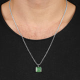 Mens Silver Jade Necklace — image 3