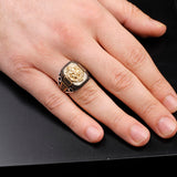 Handmade Lion Custom Signet Ring for Men - Micro Onyx Gemstone — image 6