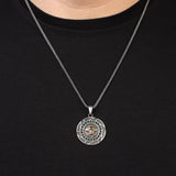 Sterling Silver Lion Necklace with Emerald Pendant — image 3