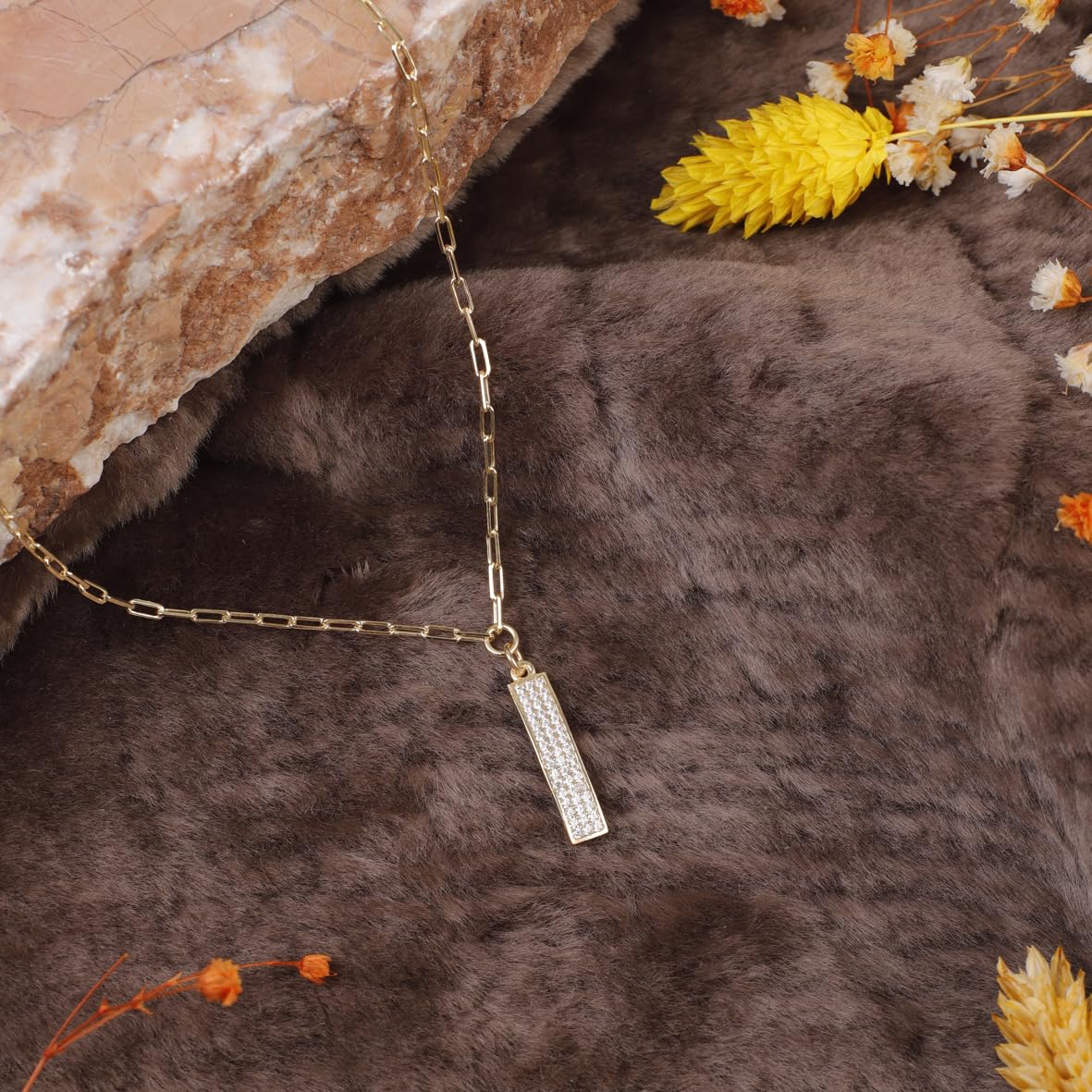 Gold Plated Necklace with Sterling Silver Chain - Dainty Gold Necklace for Aesthetic Appeal - Dainty Gold Necklace for Women - Birthday Gifts for Women