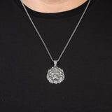 Sterling Silver Lion Necklace – Gothic Biker Pendant — image 3