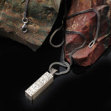 Sterling Silver Prayer Box Necklace – Polished Oil Pendant Necklace – Mens Chain & Pendant – Silver Necklace with Silver Chain — image 2