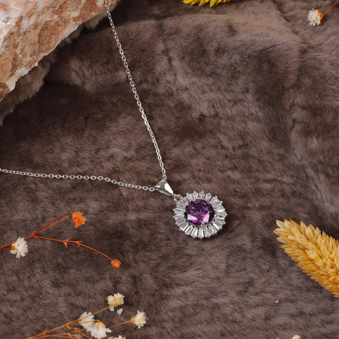 Sterling Silver Amethyst Necklace for Women's Aesthetic Necklace - Cute and Stylish Jewelry - Birthday Gifts for Women