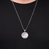 Sterling Silver Men's Mythology Necklace with Antique Caesar Coin Pendant and Silver Chain - Birthday Gifts — image 7