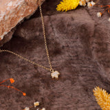 Leaf Necklace with Zircon Stone in Gold Jewelry for Women - Gold Plated Leaf Necklace - Aesthetic Jewelry Delight - Birthday Gifts for Women — image 2