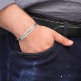 Sterling Silver Men’s Bracelet – Thick Handmade Band Cuff — image 3