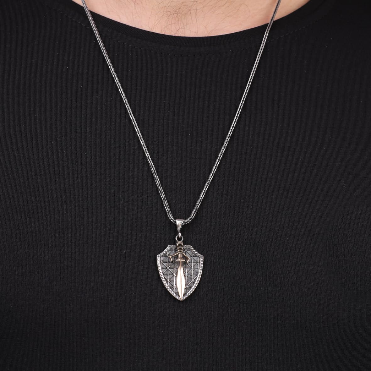 Men's Sword Necklace in Sterling Silver - Mens Silver Chain with Sword Pendant - Exquisite Jewelry Piece - Birthday Gifts