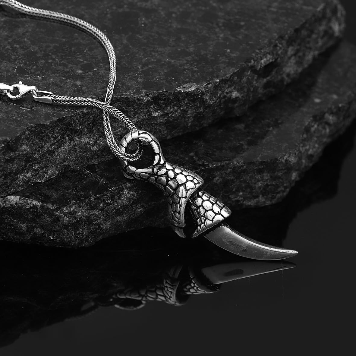 Men's Sterling Silver Knife Necklace with Silver Chain - Stylish Knife Pendant Necklace for Men - Birthday Gifts