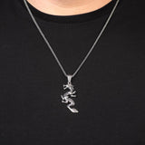 Dragon Necklace – Gothic Polished Sterling Silver Biker Pendant with Silver Chain & Cleaning Cloth Gift - Sterling Silver Dragon Necklace — image 3