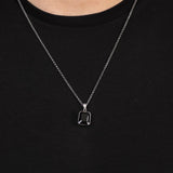 Onyx Necklace Men’s Pendant in Sterling Silver – Gemstone Necklace with Polished Finish — image 3