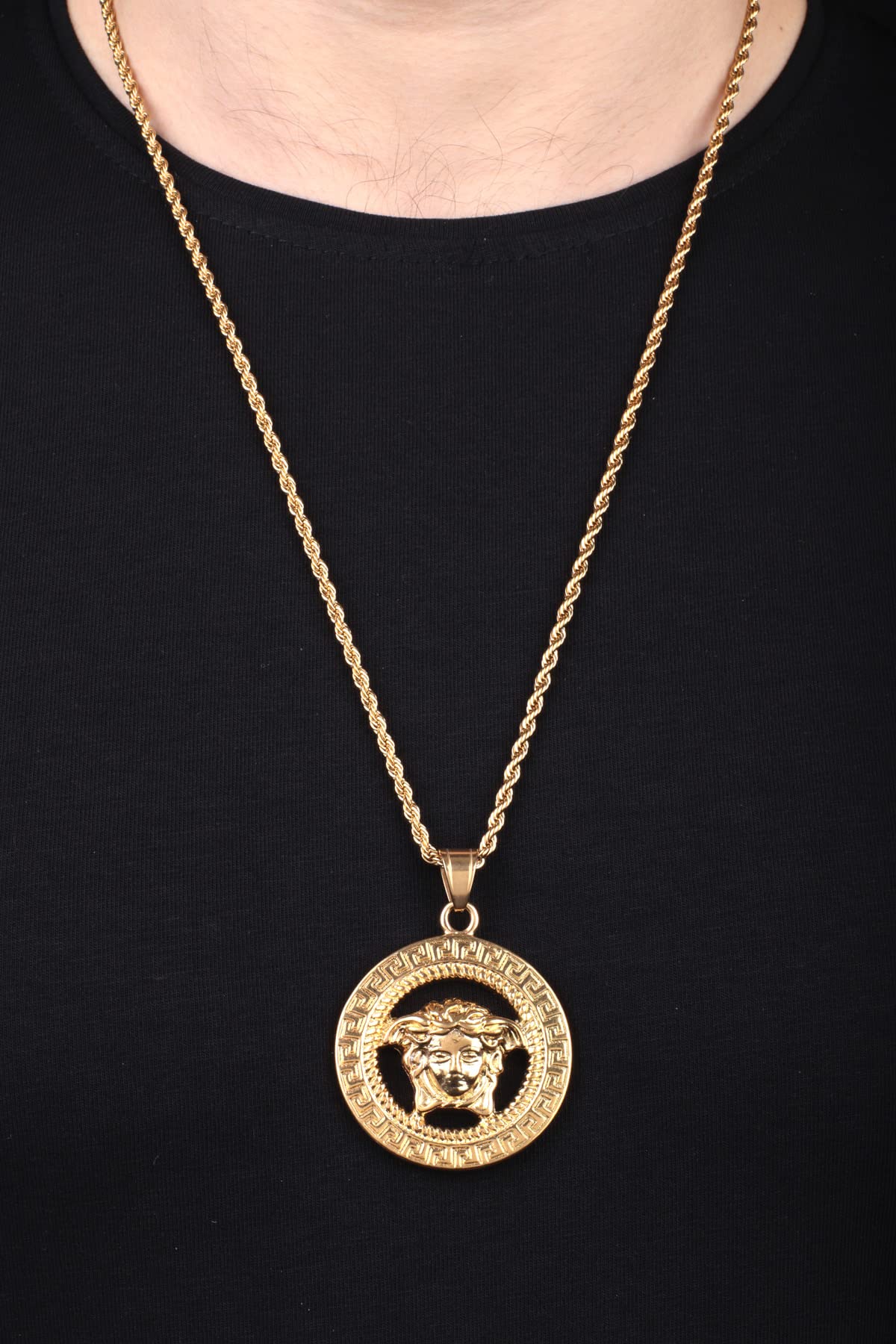 Stainless Steel Gold Plated Curb Chain Box Necklace