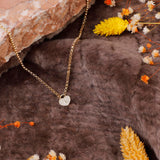 Sterling Silver Heart Necklace and Lock - Cute Heart Necklace and Lock in Gold Jewelry - Gold Plated Heart Necklace Aesthetic Charm - Aesthetic Gold Plated Heart and Lock Necklace — image 2