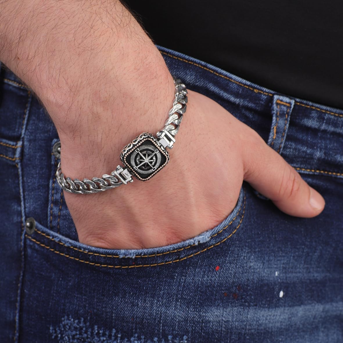 Handmade Compass Men's Bracelet