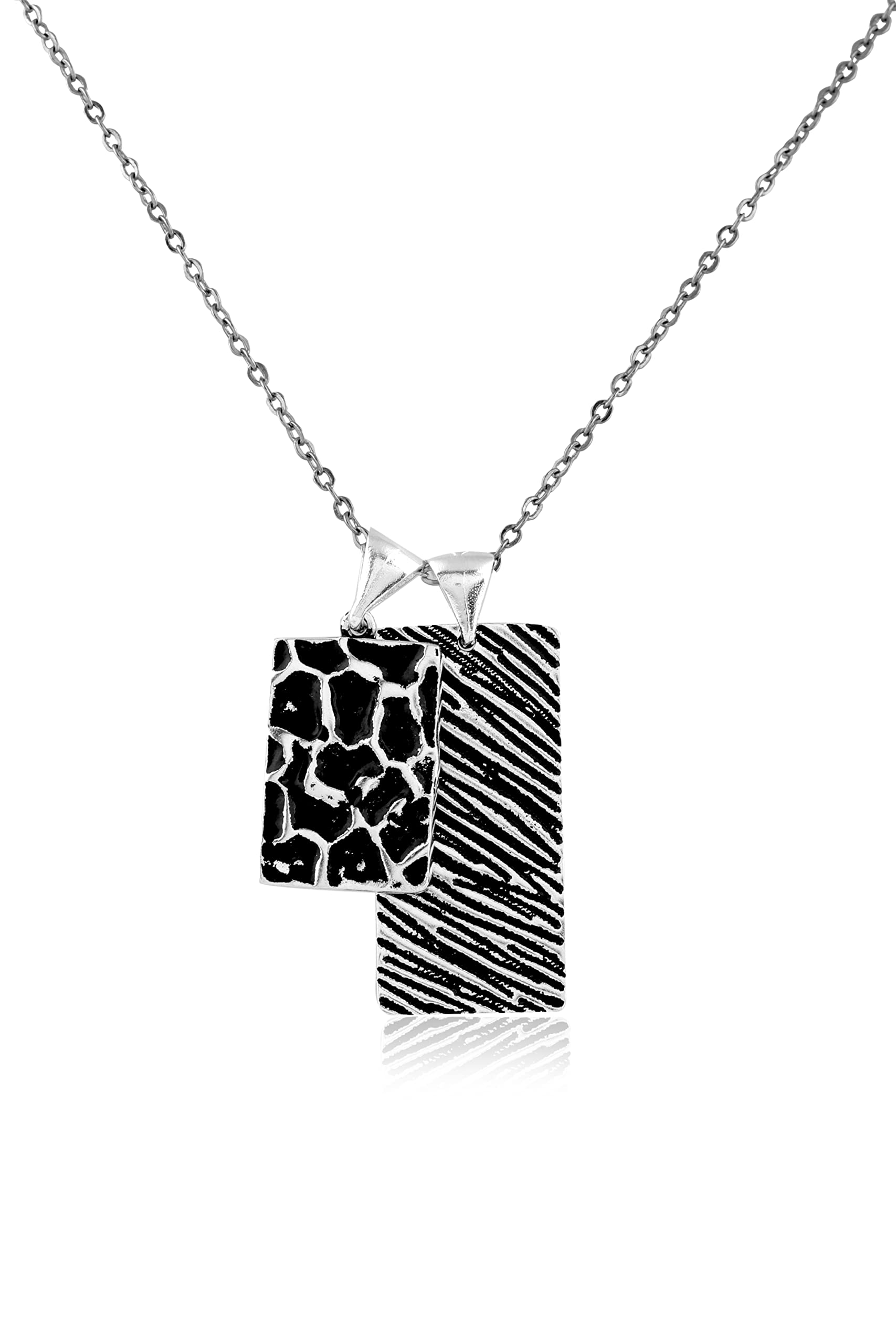 Men's Silver Plated Warrior Tag Curb Chain Personalized Necklace