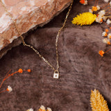 Gold Plated and Sterling Silver Lock Necklace - Lock Pendant Choker - Gold Plated and Sterling Silver for Women - Birthday Gifts for Women — image 2