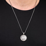 Sterling Silver Men's Mythology Necklace with Antique Caesar Coin Pendant and Silver Chain - Birthday Gifts — image 6