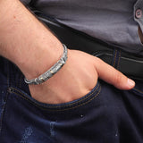 Handmade Sterling Silver Men’s Bracelet – Vintage Gothic Chain Design — image 3